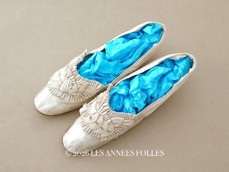 画像1: ＊蚤の市＊1900年頃  アンティーク ウェディング シューズ 