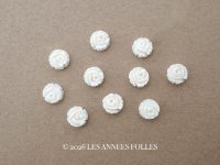 アンティーク 極小 薔薇のジュエリーパーツ 10ピースのセット 6mm 手彫り イボワリヌ 