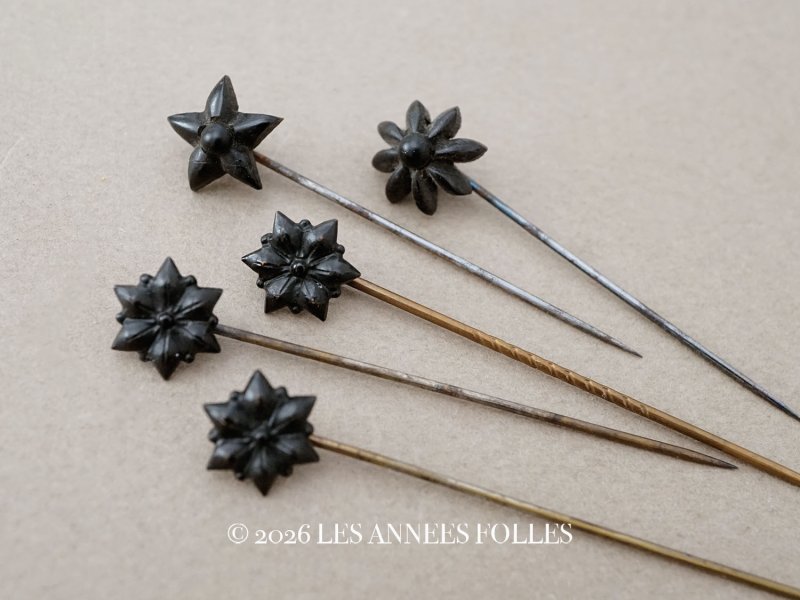 画像1: ＊蚤の市セット＊19世紀末 アンティーク 花のエパングル 5点セット