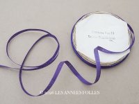 19世紀 アンティーク 極細 シルクリボン 8.5m 4mm幅 紫 & 青紫