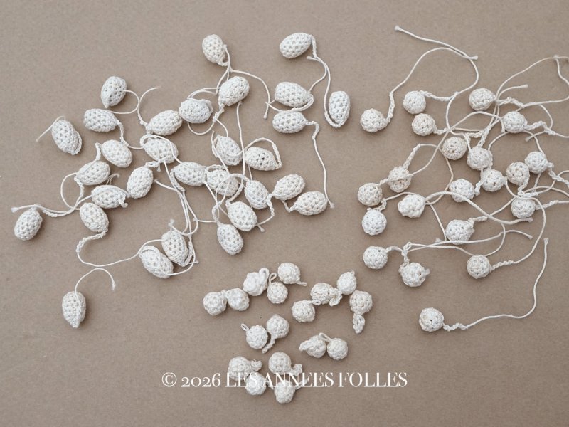 画像1: ＊蚤の市セット＊アンティーク クロシェ編み ポンポンのセット