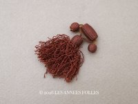 19世紀末 アンティーク シルク製 小さなポンポン タッセル ブラウン