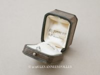 アンティーク 本革製 リングボックス モスグリーン ジュエリーボックス 