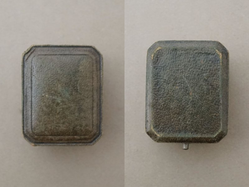 画像6: アンティーク 本革製 リングボックス モスグリーン ジュエリーボックス 