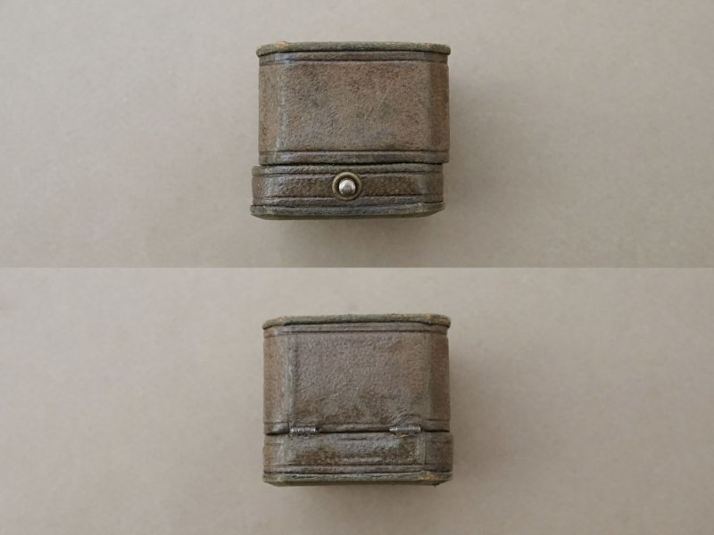 画像7: アンティーク 本革製 リングボックス モスグリーン ジュエリーボックス 