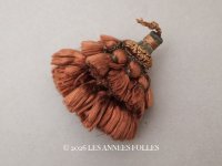 19世紀末 アンティーク シルク製 ポンポン タッセル ライトブラウン パスマントリー 