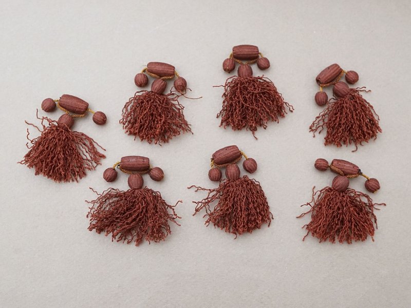 画像3: 19世紀末 アンティーク シルク製 小さなポンポン タッセル ブラウン