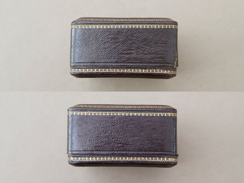 画像9: 19世紀末 アンティーク 本革製 ジュエリーボックス ブレスレット用 ダークブラウン