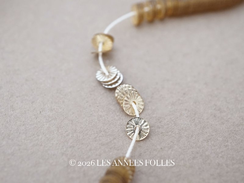 画像1: アンティーク ゼラチン製  スパンコール ソレイユ 4mm シルバー & シャンパンゴールド  ダブルフェイス