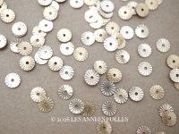 アンティーク ゼラチン製  スパンコール ソレイユ 5mm シルバー&シャンパンゴールド 約400ピースのセット ダブルフェイス 