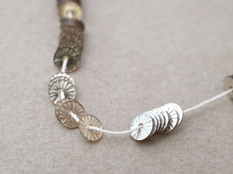 画像3: アンティーク ゼラチン製  スパンコール ソレイユ 4mm シルバー & シャンパンゴールド  ダブルフェイス