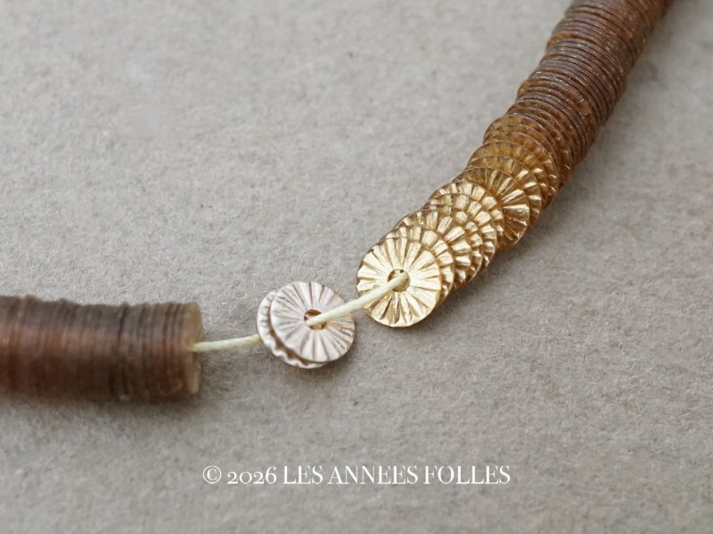 画像1: アンティーク ゼラチン製  スパンコール ソレイユ 4mm シルバー & ゴールド  ダブルフェイス