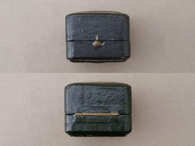 画像5: 19世紀末 アンティーク 本革製 ジュエリーボックス リングボックス 黒