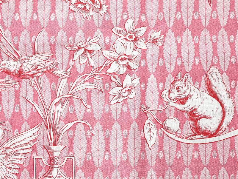 画像15: 未使用 1900年頃 アンティーク 天使＆栗鼠＆蝶々 コットン製ファブリック  200×78cm