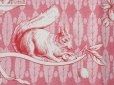 画像9: 未使用 1900年頃 アンティーク 天使＆栗鼠＆蝶々 コットン製ファブリック  200×78cm (9)