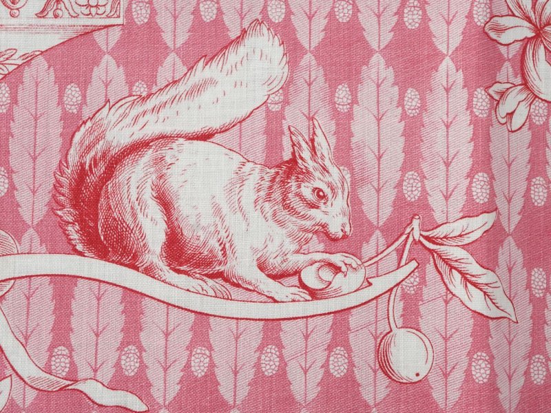 画像9: 未使用 1900年頃 アンティーク 天使＆栗鼠＆蝶々 コットン製ファブリック  200×78cm