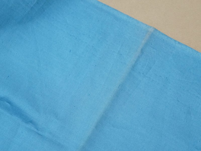 画像7: ＊蚤の市＊アンティーク シルク製 ファブリック ブルー 2点セット 124×100cm 124×45cm