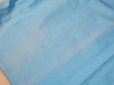 画像11: ＊蚤の市＊アンティーク シルク製 ファブリック ブルー 2点セット 124×100cm 124×45cm (11)