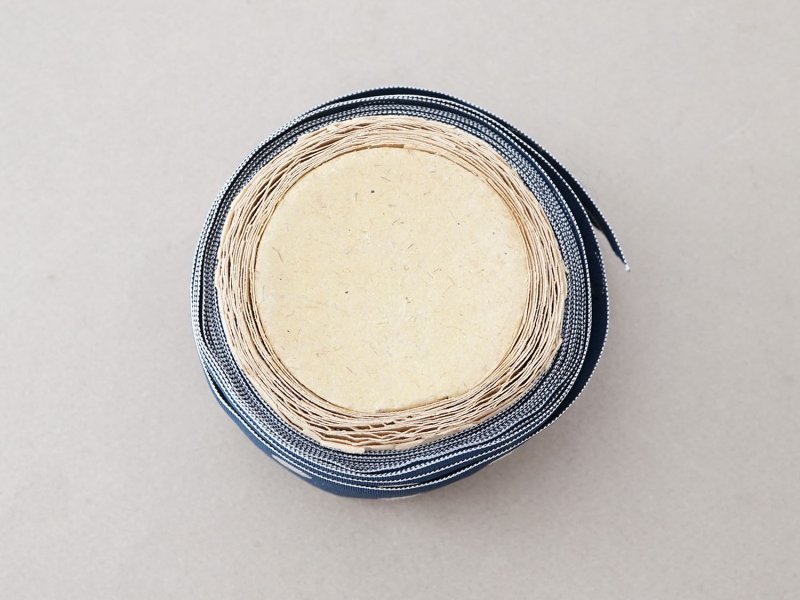 画像5: アンティーク ドット刺繍入りグログランリボン 7.1m 3.6cm幅 ネイビーブルー & ホワイト PON 222 N 9