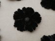 画像6: アンティーク 布花材料 ベルベットの花びら 花芯付き 8ピースのセット 約4.3cm 布花 黒 (6)