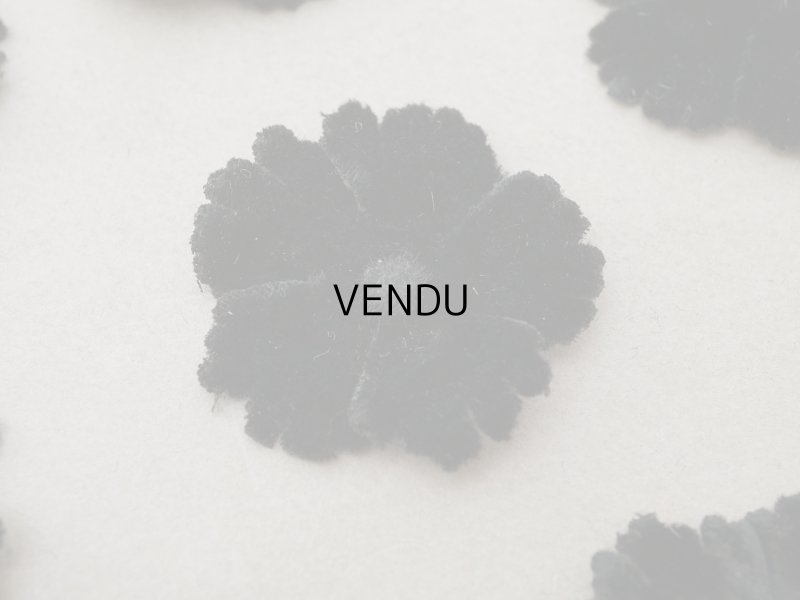 画像6: アンティーク 布花材料 ベルベットの花びら 花芯付き 8ピースのセット 約4.3cm 布花 黒