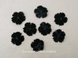 画像1: アンティーク 布花材料 ベルベットの花びら 花芯付き 8ピースのセット 約4.3cm 布花 黒 (1)