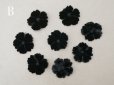 画像5: アンティーク 布花材料 ベルベットの花びら 花芯付き 8ピースのセット 約4.3cm 布花 黒 (5)