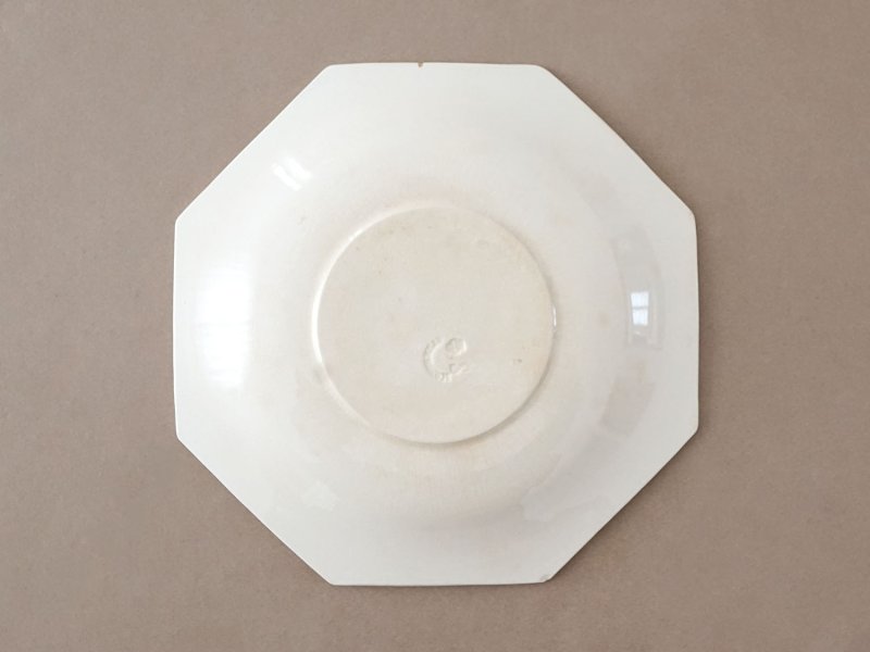画像6: ＊蚤の市＊19世紀 アンティーク オクトゴナル コーヒーソーサー モントロー窯 - MONTEREAU -