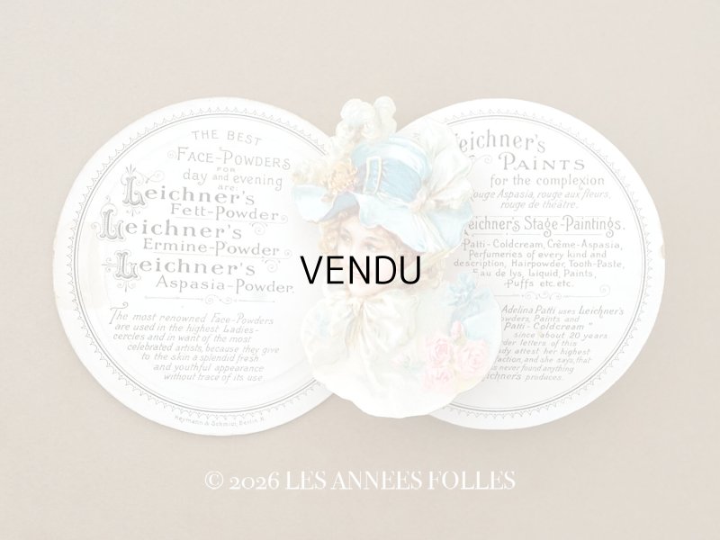 画像1: アンティーク 見開き型 パフュームカード PARFUMERIE THEATRALE L.Leichner's Fettpuder BERLIN