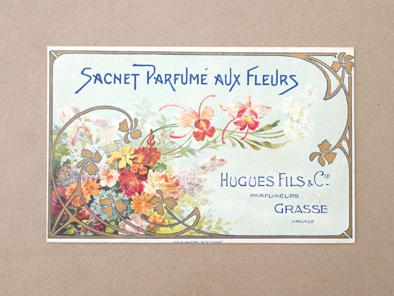 画像2: アンティーク パウダーサシェの紙袋 SACHET PARFUME AUX FLEURS - HUGUES FILS & CIE -