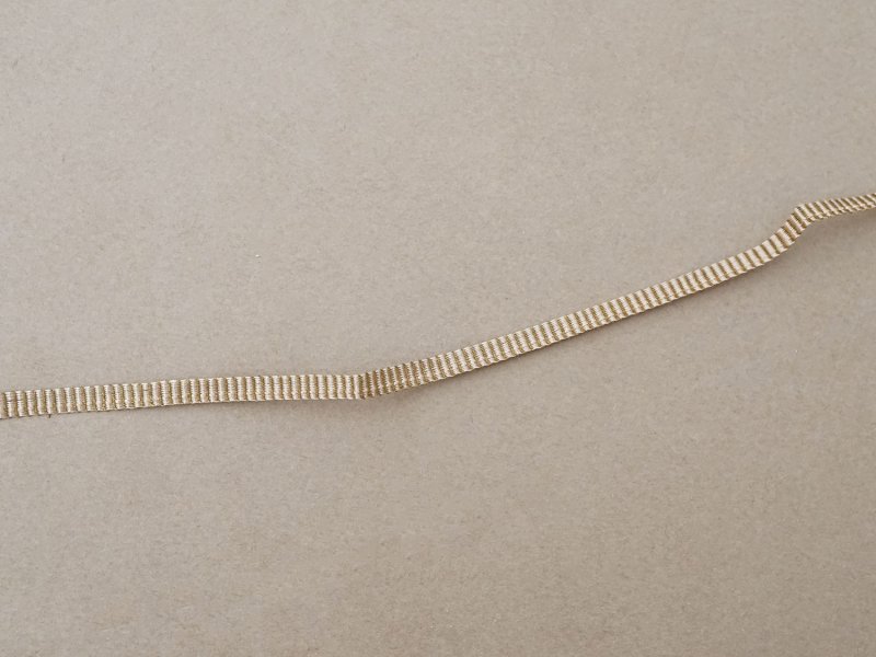 画像3: アンティーク リボン シルク糸＆メタル糸 シャンパンゴールド 55cm 4mm幅 ブレード 