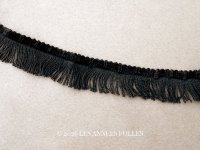 19世紀末 アンティーク シルク製 ベルベット フリンジ付 トリム 