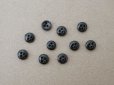 画像3: アンティーク 極小 6mm ガラスボタン 10ピースのセット黒 ドール用  (3)