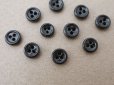 画像2: アンティーク 極小 6mm ガラスボタン 10ピースのセット黒 ドール用  (2)