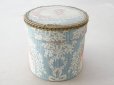 画像6: アンティーク 薔薇の花かごのメダイヨン カルトナージュボックス サックスブルー (6)