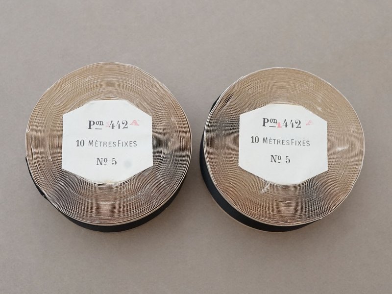 画像4: 未使用 アンティーク リボン サテン&グログランのダブルフェイス 10m 2.6cm幅 黒