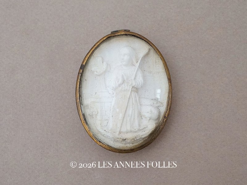 画像1: ＊蚤の市＊19世紀末 アンティーク ルリケール ジャンヌダルク ガラスドーム  JEANNE D'ARC