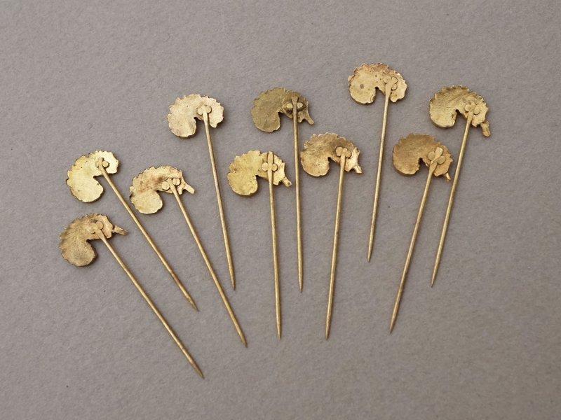 画像9: 1900年頃 アンティーク フェザーのエパングル ゴールド 10ピースのセット
