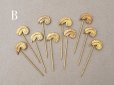 画像6: 1900年頃 アンティーク フェザーのエパングル ゴールド 10ピースのセット (6)