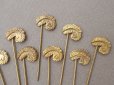 画像4: 1900年頃 アンティーク フェザーのエパングル ゴールド 10ピースのセット (4)