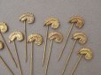 画像8: 1900年頃 アンティーク フェザーのエパングル ゴールド 10ピースのセット (8)