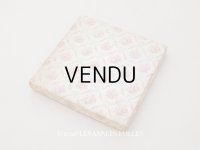 アンティーク ピンクの薔薇&ブルーのリボン ハンキーケース リボン付 カルトナージュボックス