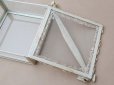 画像13: アンティーク 大きなジュエリーボックス ペールブルー リボン＆レース ガラスケース 20×20×7.5cm (13)