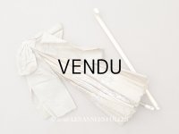 ＊蚤の市＊アンティーク 日傘 パラソル シルク製 合うダーグリーン＆ベージュ