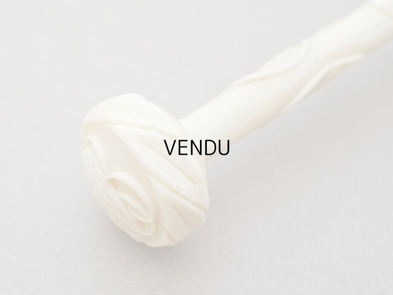 画像17: 19世紀末 アンティーク 日傘 パラソル 薔薇の彫刻i&モノグラム入り シルク製 キャメルベージュ 