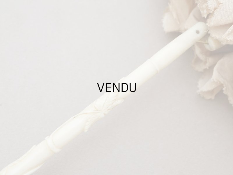 画像13: 19世紀末 アンティーク 日傘 パラソル 薔薇の彫刻i&モノグラム入り シルク製 キャメルベージュ 
