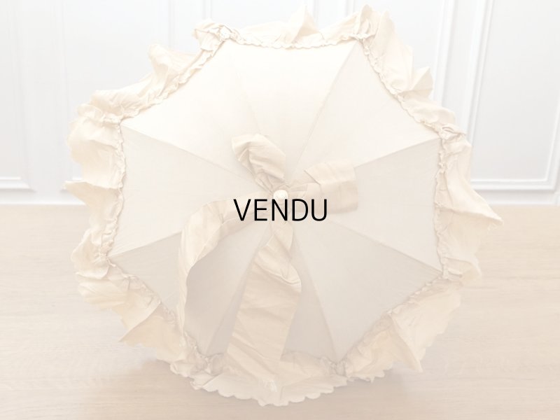 画像4: 19世紀末 アンティーク 日傘 パラソル 薔薇の彫刻i&モノグラム入り シルク製 キャメルベージュ 
