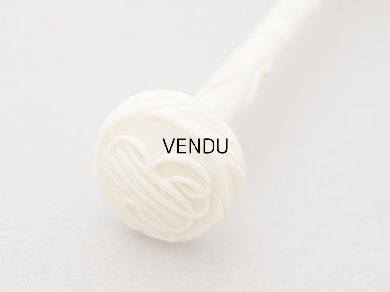 画像16: 19世紀末 アンティーク 日傘 パラソル 薔薇の彫刻i&モノグラム入り シルク製 キャメルベージュ 