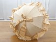 画像5: 19世紀末 アンティーク 日傘 パラソル 薔薇の彫刻i&モノグラム入り シルク製 キャメルベージュ  (5)