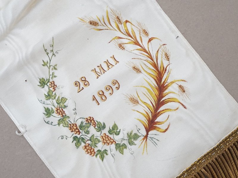 画像8: ＊蚤の市＊1899年 アンティーク 初聖体の腕章 ハンドペイント プルミエール・コミュニオン